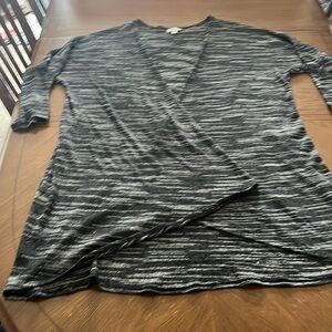 Avenue drape front long duster black and gray high low cardigan 22/24 3X